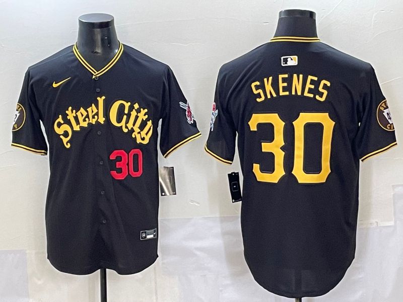 Men 2025 Pittsburgh Pirates #30 Skenes Black Game Nike MLB Jersey style 7154->pittsburgh pirates->MLB Jersey